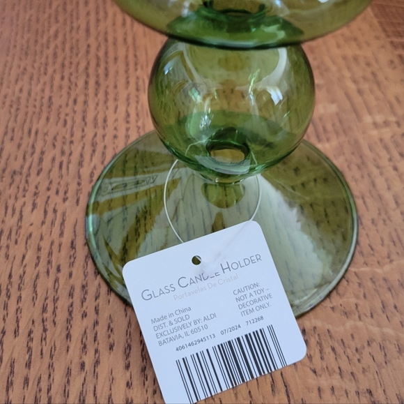Huntington Home Glass Candle Holder - Green Tall - Picture 3 of 6